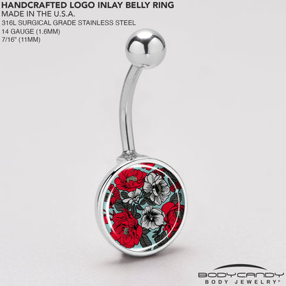 Blossom Creation Vibrant Bloom of Flowers Belly Ring by Onyx O