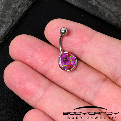 Blossom Creation Tropical Floral Flowers Belly Ring by Onyx O