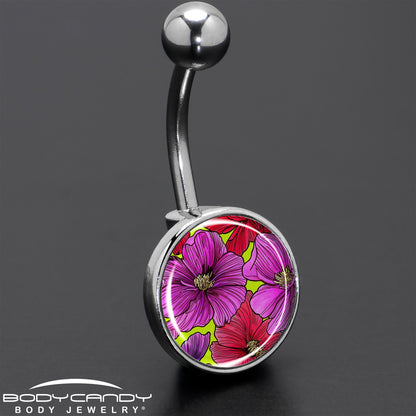 Blossom Creation Tropical Floral Flowers Belly Ring by Onyx O