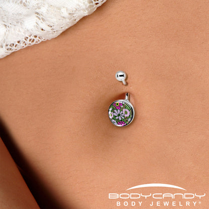 Blossom Creation Paradise of Pink Flowers Belly Ring by Onyx O