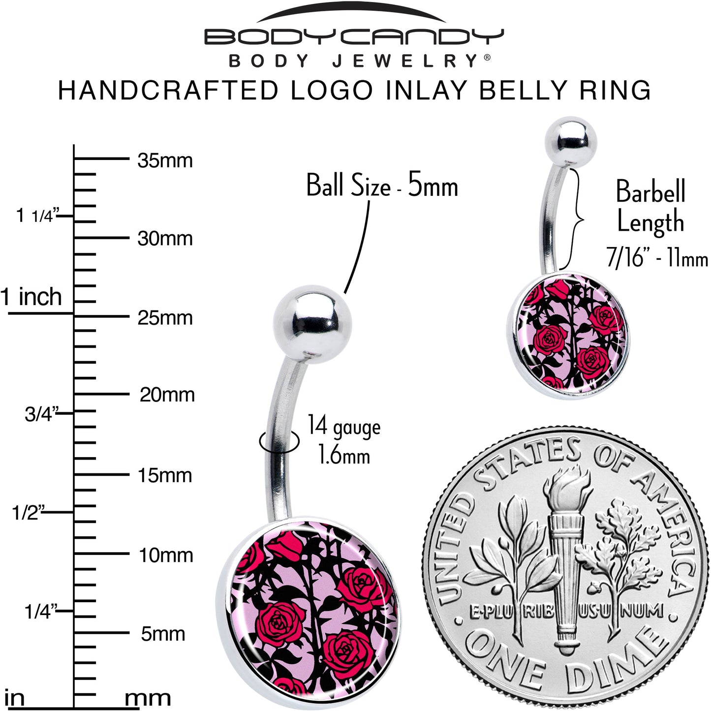 Blossom Creation Floral Love of Roses Belly Ring by Onyx O