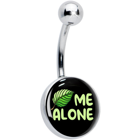 Black Green Leaf Me Alone Belly Ring by Onyx O