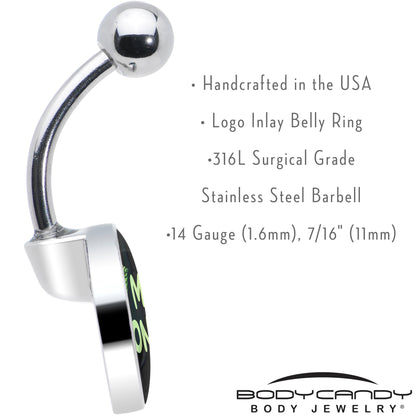 Black Green Leaf Me Alone Belly Ring by Onyx O