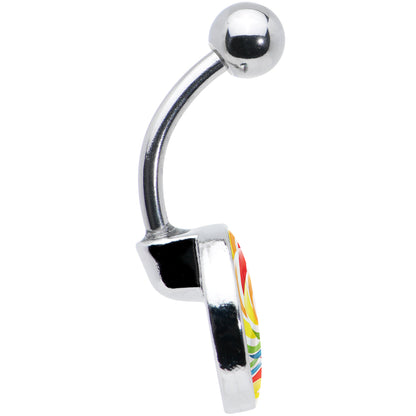 Rainbow Swirl Lollipop Belly Ring by Onyx O