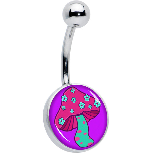 Funky Floral Mushroom Belly Ring by Onyx O