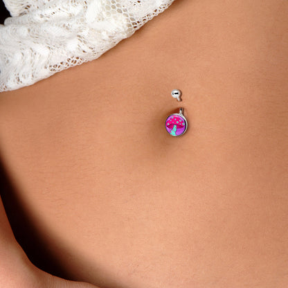 Funky Floral Mushroom Belly Ring by Onyx O