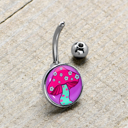 Funky Floral Mushroom Belly Ring by Onyx O