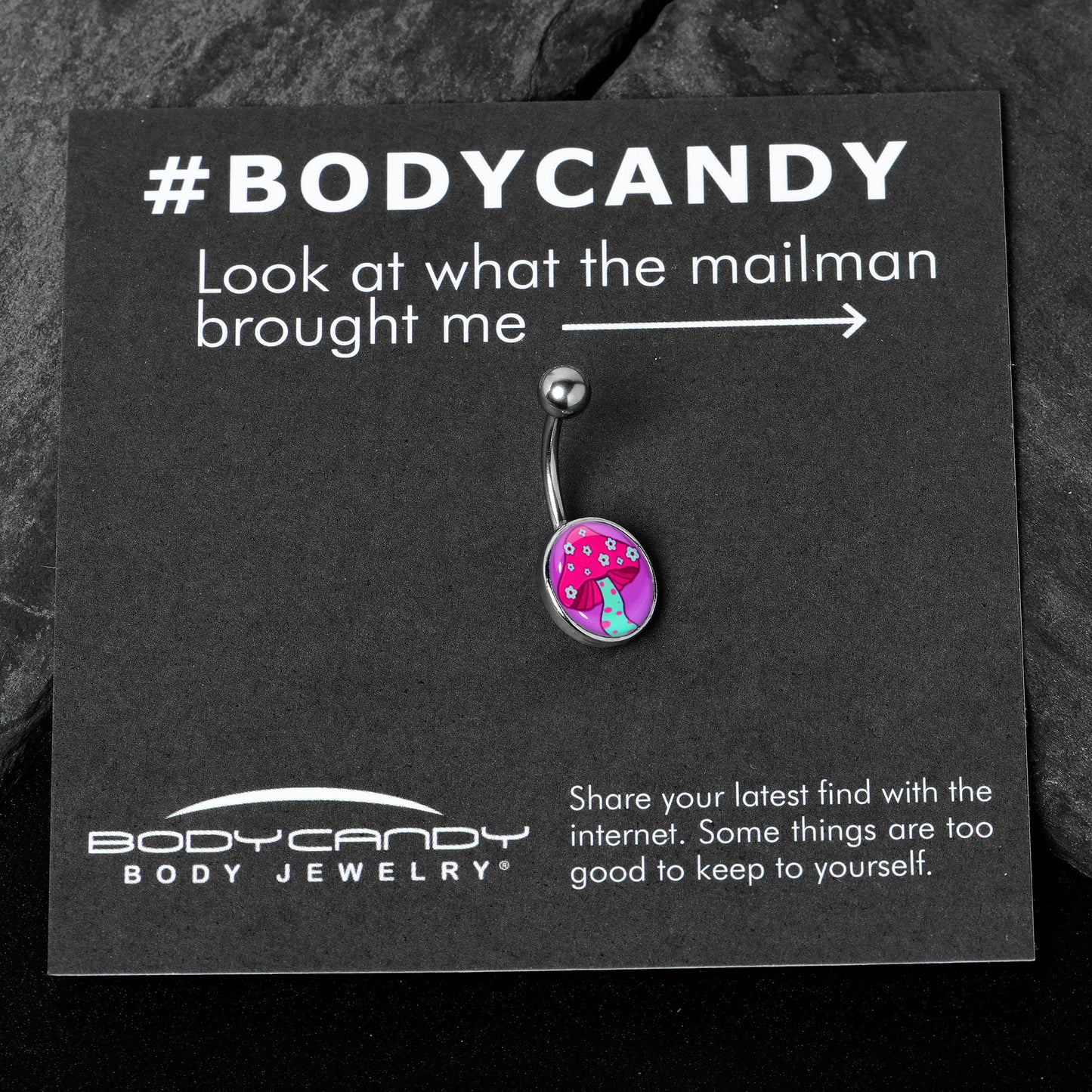 Funky Floral Mushroom Belly Ring by Onyx O