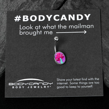 Funky Floral Mushroom Belly Ring by Onyx O