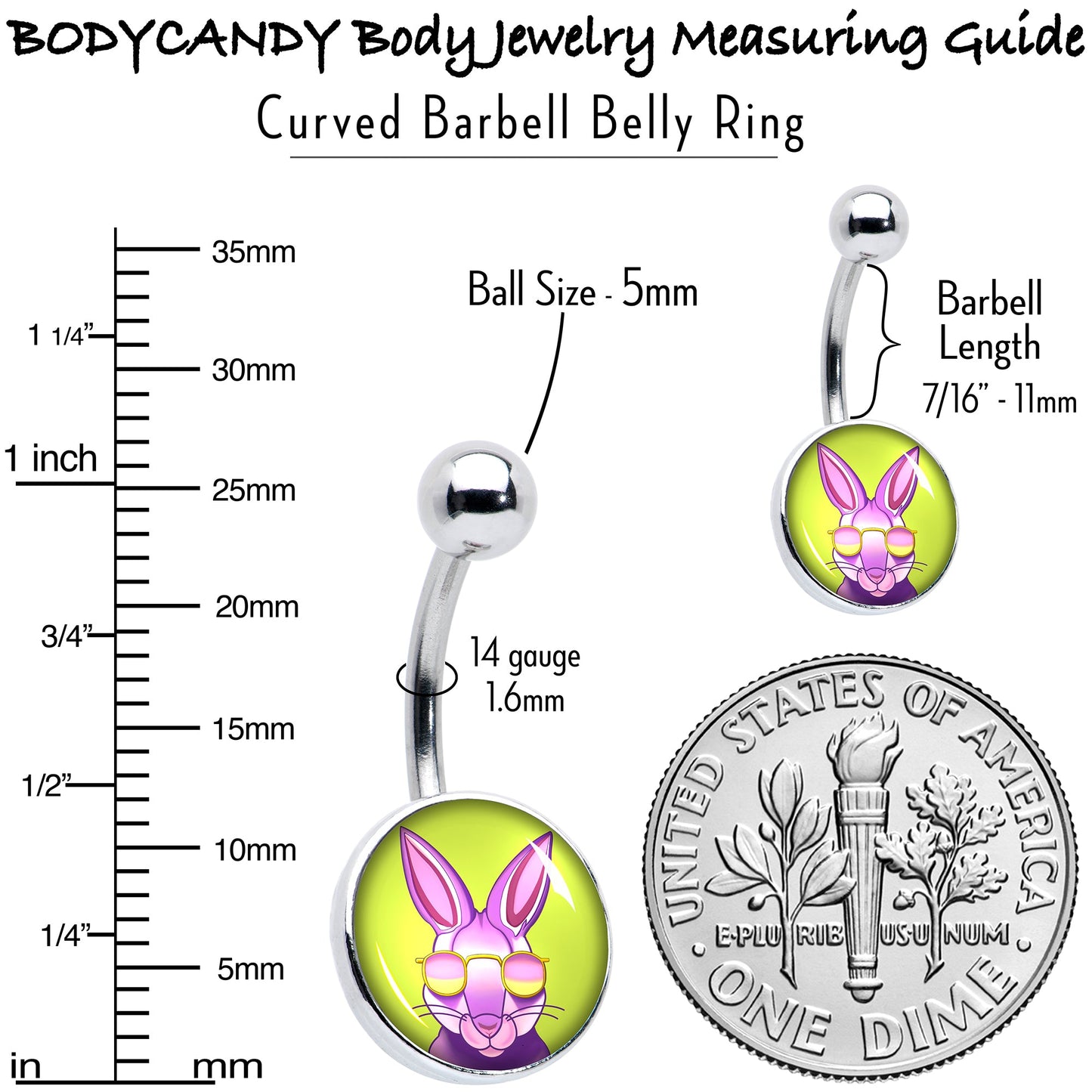 Cool Shades Bunny Belly Ring by Onyx O