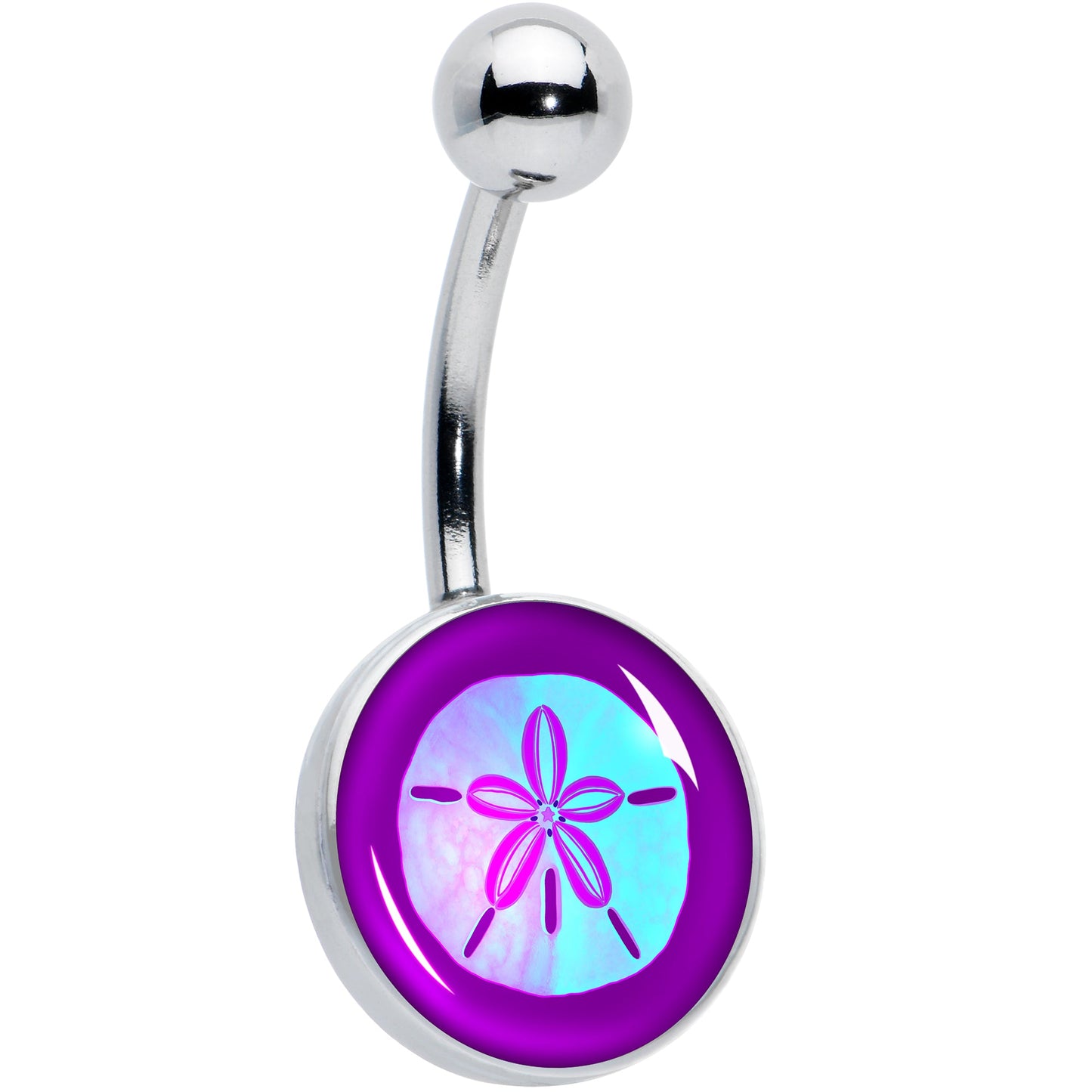 Purple Nautical Sand Dollar Belly Ring by Onyx O