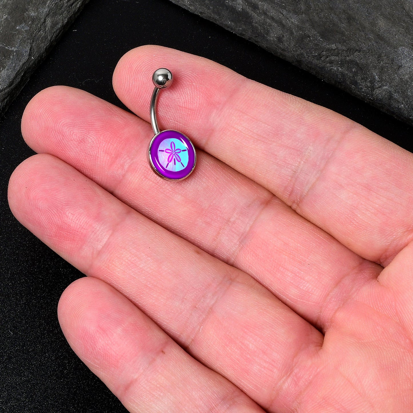 Purple Nautical Sand Dollar Belly Ring by Onyx O