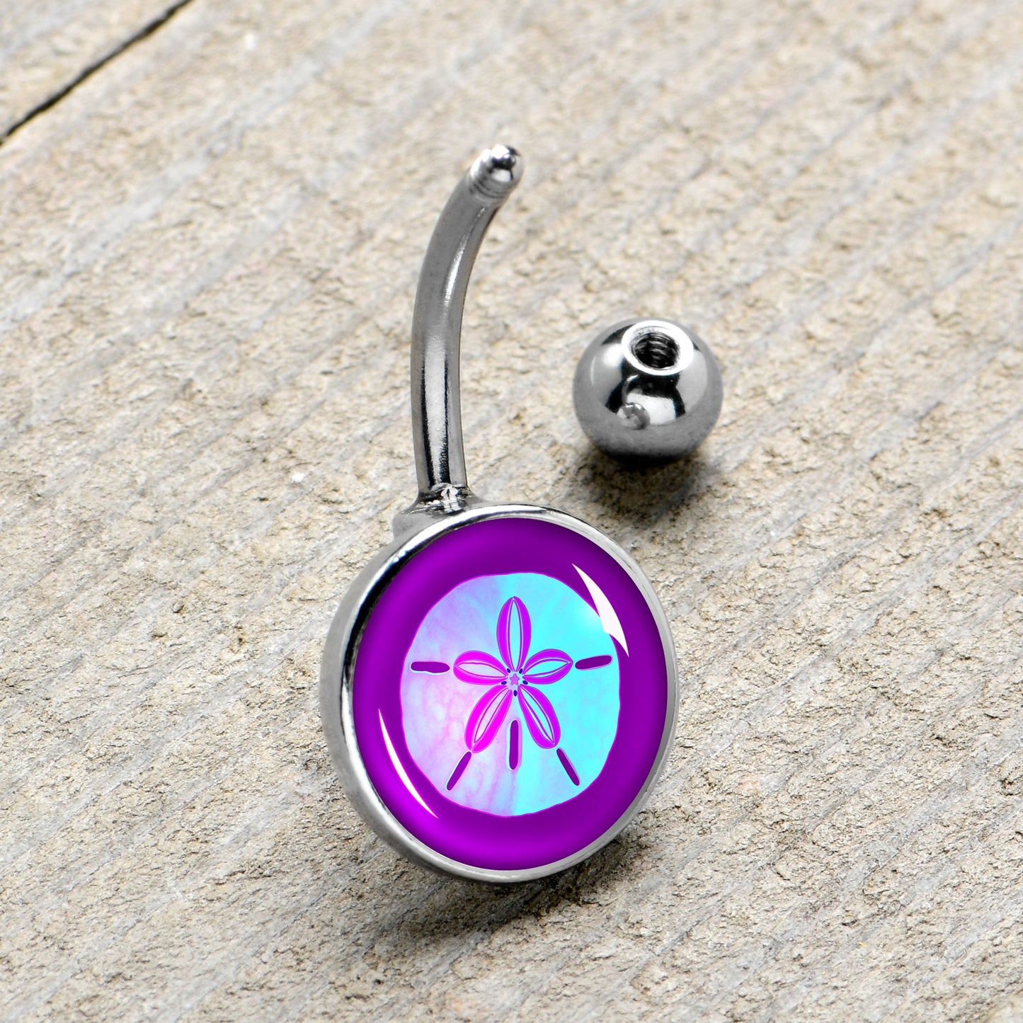 Purple Nautical Sand Dollar Belly Ring by Onyx O
