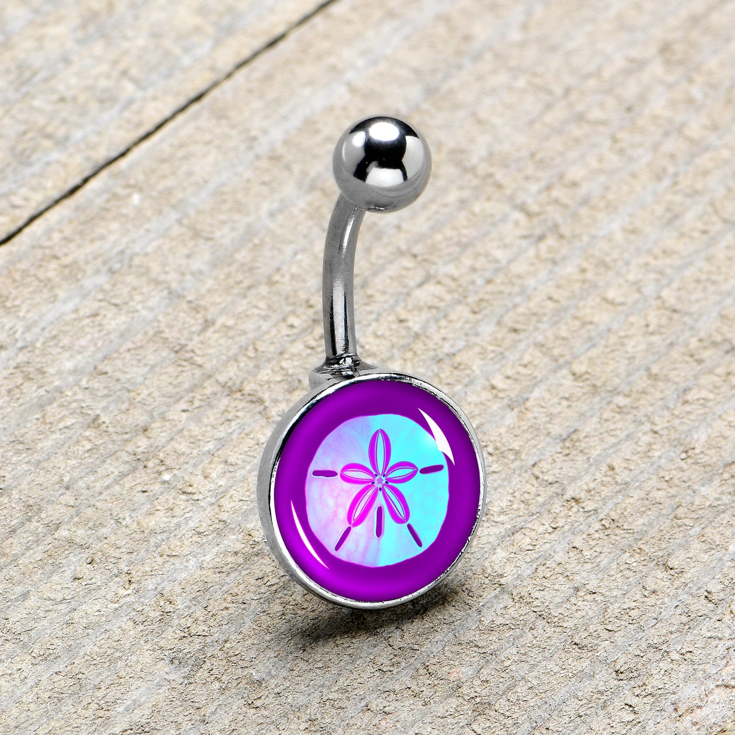 Purple Nautical Sand Dollar Belly Ring by Onyx O