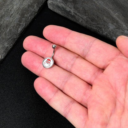 Christmas Peace Love Santa Belly Ring by Onyx O