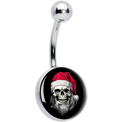 Holiday Skeleton Santa Claus Belly Ring by Onyx O
