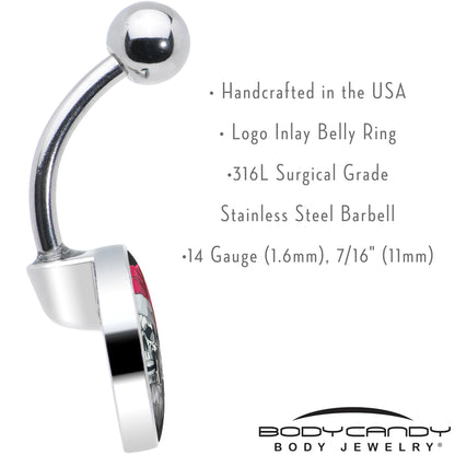 Holiday Skeleton Santa Claus Belly Ring by Onyx O