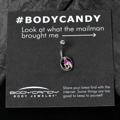 Burning Skull Candle Belly Ring by Onyx O