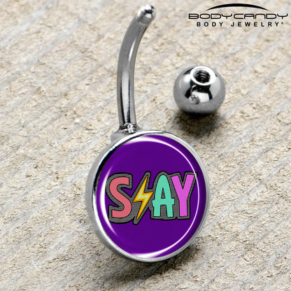 Colorful Lighting SLAY Belly Ring by Onyx O