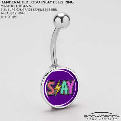 Colorful Lighting SLAY Belly Ring by Onyx O