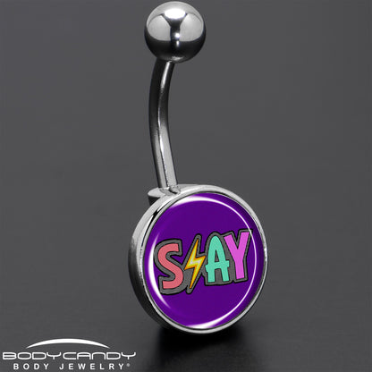 Colorful Lighting SLAY Belly Ring by Onyx O