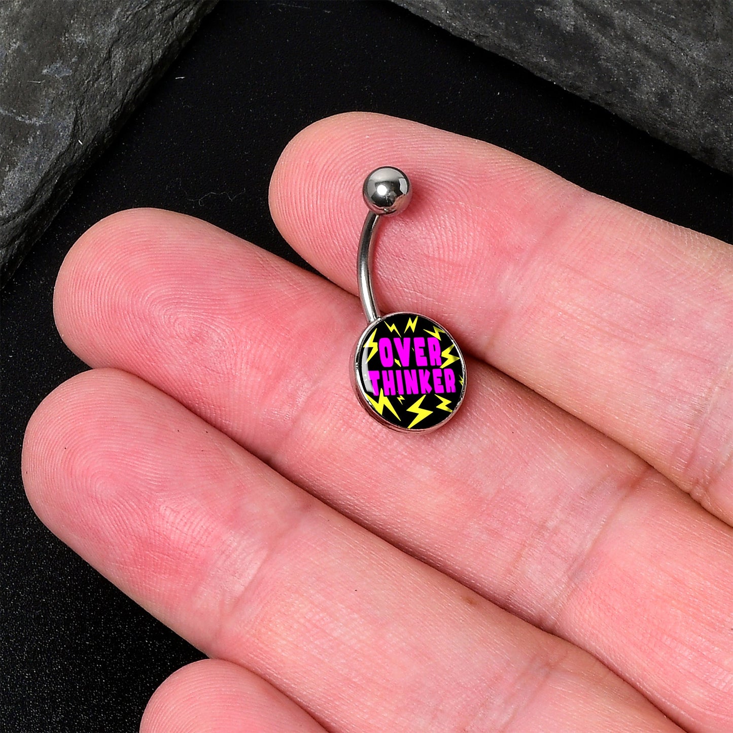 Over Thinker Impact Belly Ring by Onyx O