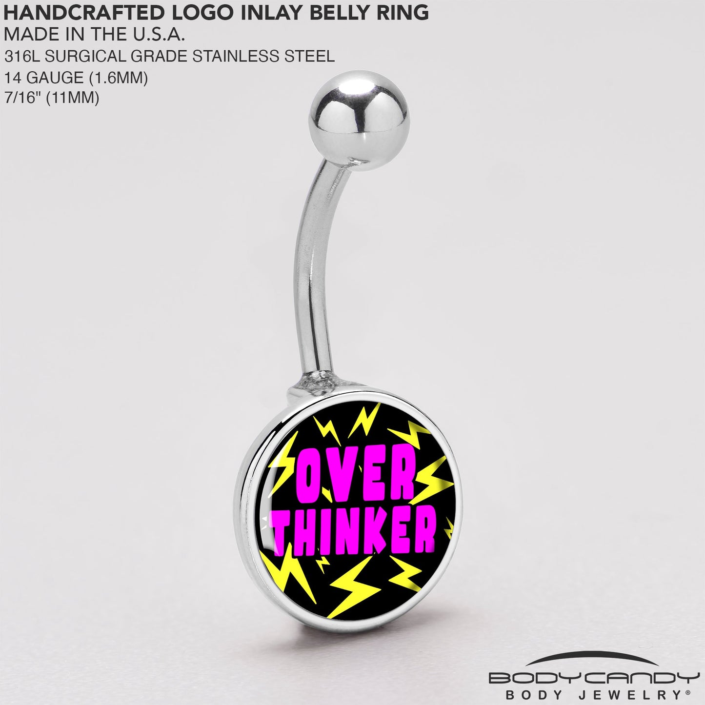 Over Thinker Impact Belly Ring by Onyx O