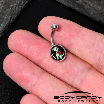 Christmas Holiday Dinosaur Belly Ring by Onyx O