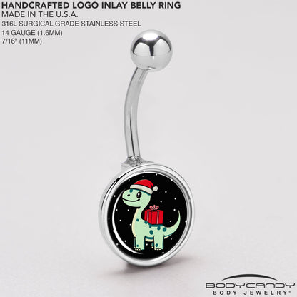 Christmas Holiday Dinosaur Belly Ring by Onyx O