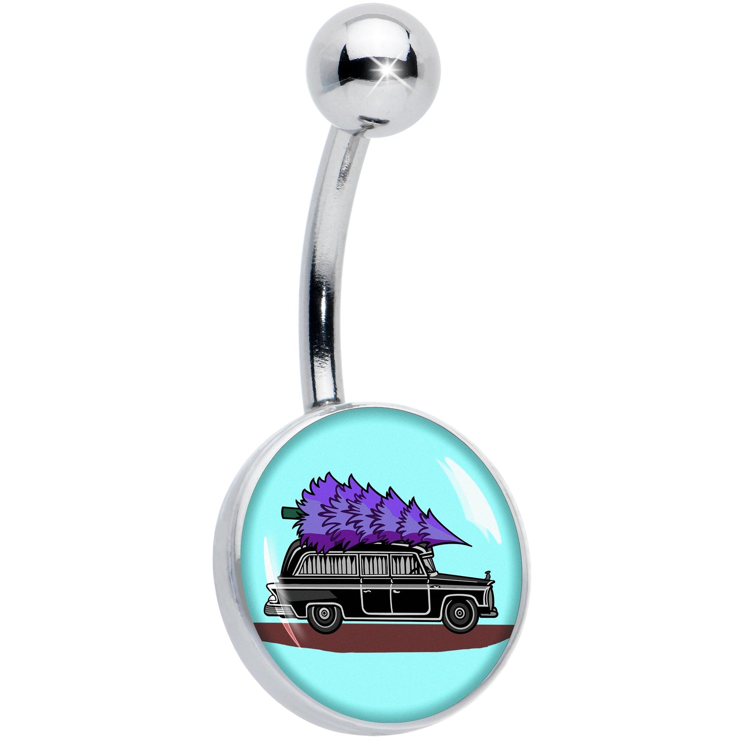 Holiday Christmas Hearse Belly Ring by Onyx O
