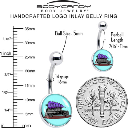 Holiday Christmas Hearse Belly Ring by Onyx O