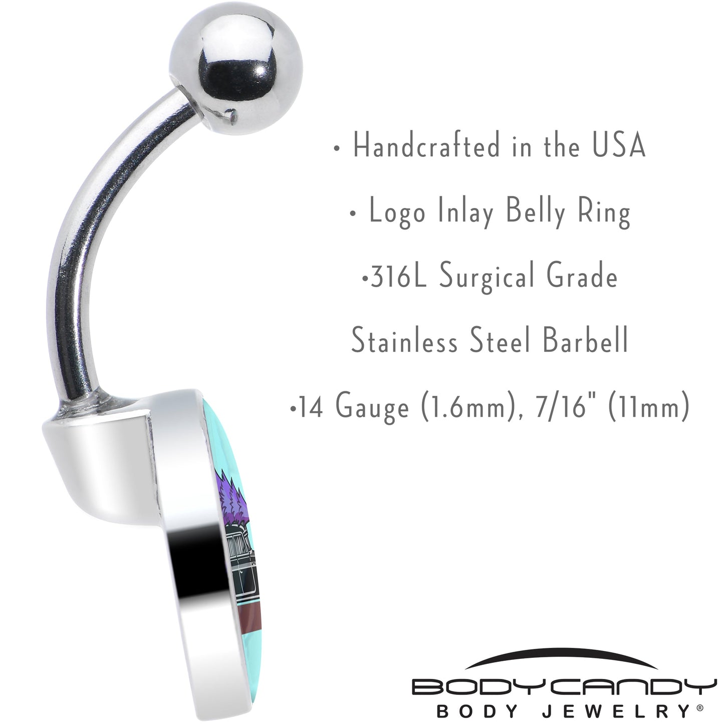 Holiday Christmas Hearse Belly Ring by Onyx O