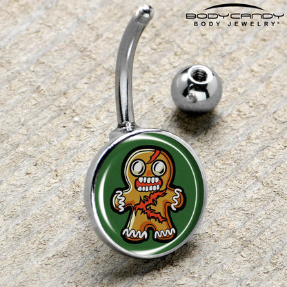 Christmas Holiday Zombie Gingergread Man Belly Ring by Onyx O