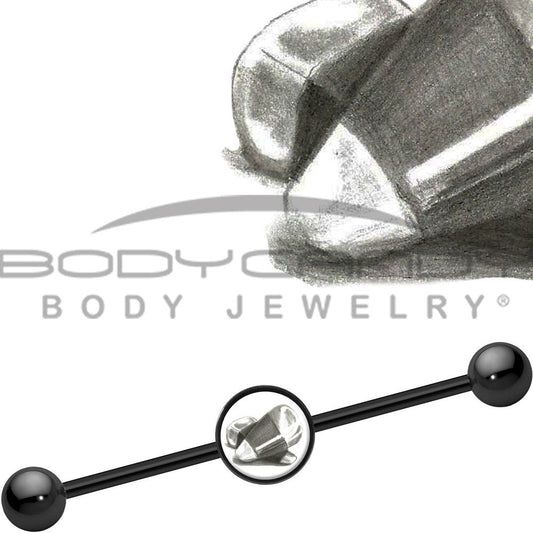 14G Black Anodized Halloween Candy Corn Industrial Barbell 37mm