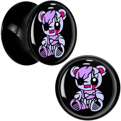 Attitude Teddy Bear Black Acrylic Saddle Plug Set by Onyx O