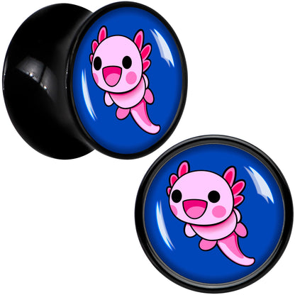 Adorable Axolotl Black Acrylic Saddle Plug Set by Onyx O