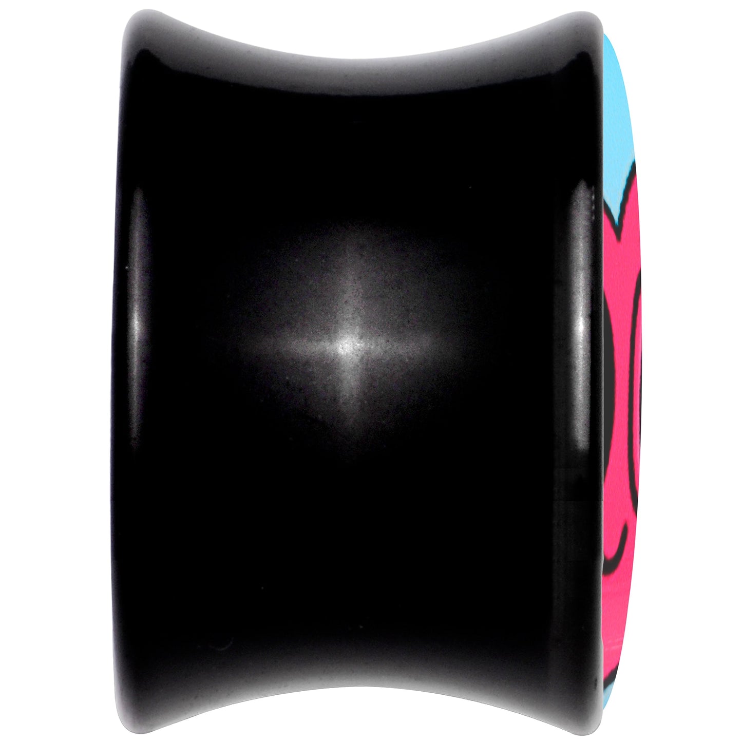 Black Acrylic Heartbreak Bandaged Heart Double Flare Plug Set by Onyx O