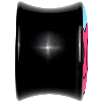 Black Acrylic Heartbreak Bandaged Heart Double Flare Plug Set by Onyx O