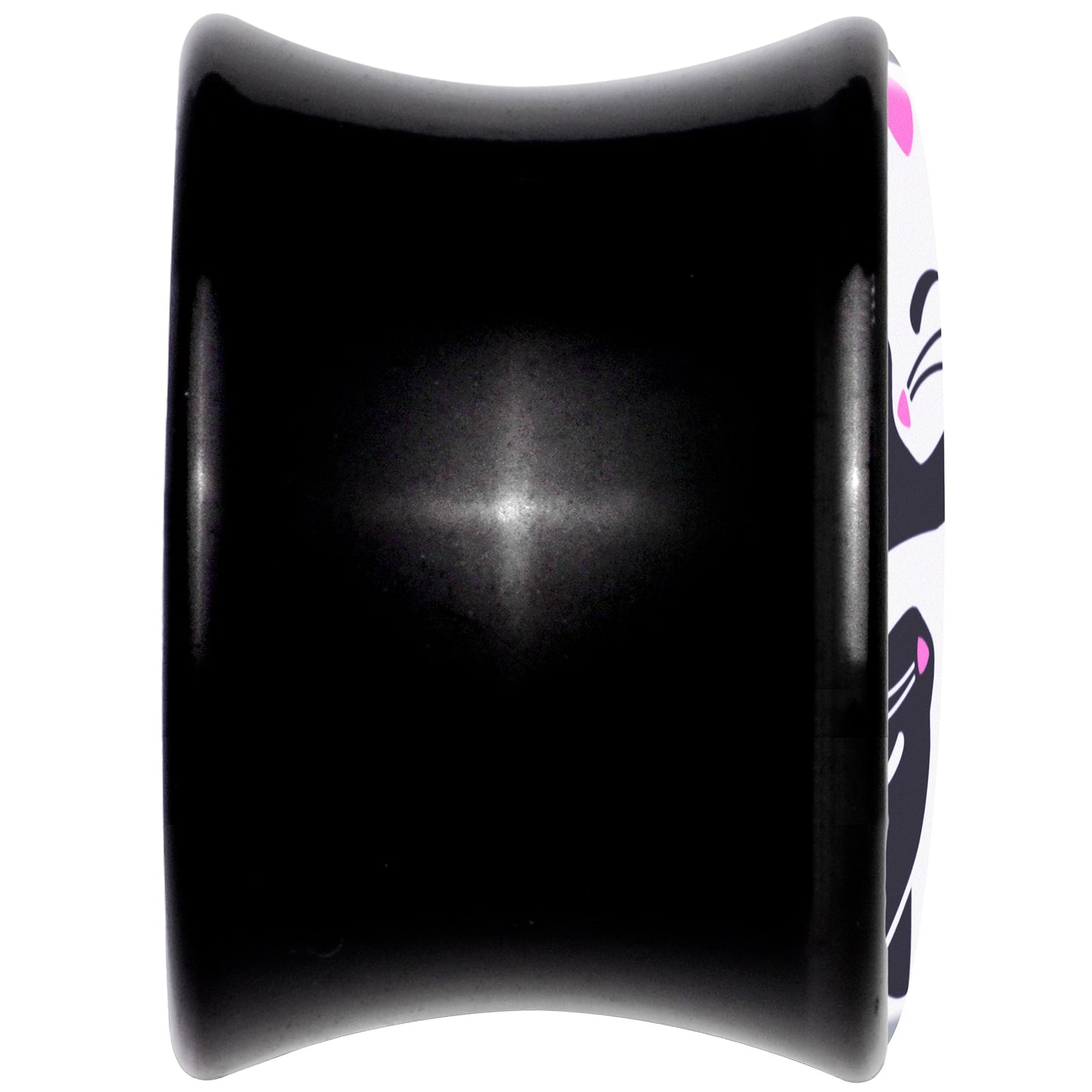 Black Acrylic Cute Kitty Cat Yin Yang Double Flare Plug Set by Onyx O
