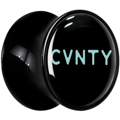 0G Phrase Logo CVNTY Black Acrylic Saddle Plug Set by Onyx O
