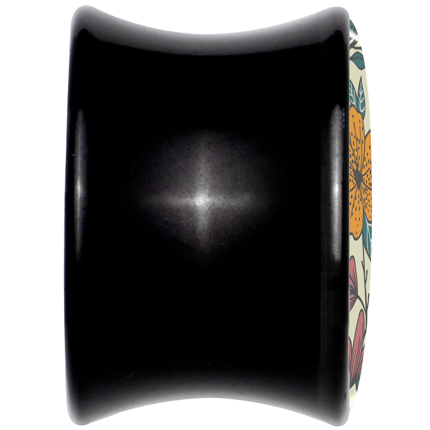 Blossom Creation Wildflower Flowers Black Acrylic Saddle Plug Set by Onyx O