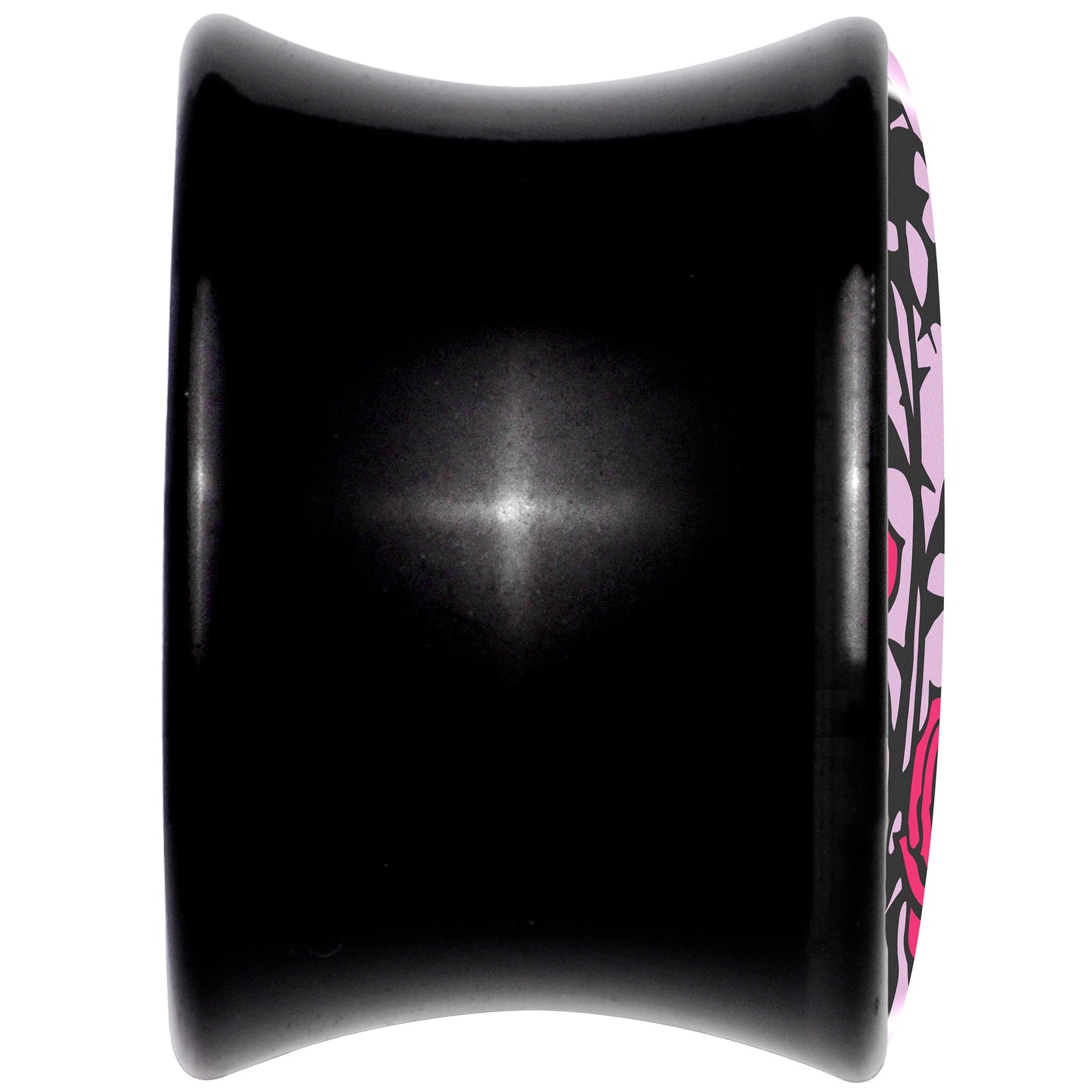 Blossom Creation Floral Love of Roses Black Acrylic Saddle Plug Set by Onyx O