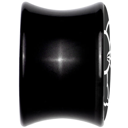 Black and White Kitty Cat Black Acrylic Saddle Plug Set 8mm to 20mm by Onyx O