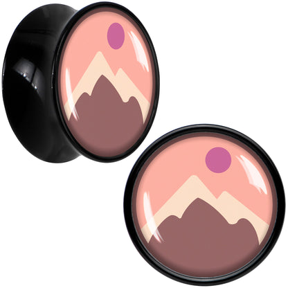 Mountain Sunrise Black Acrylic Saddle Plug Set by Onyx O