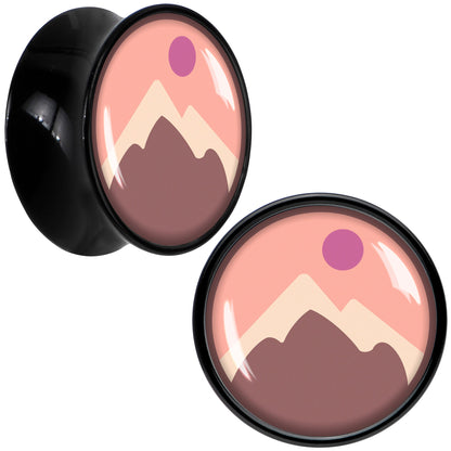 Mountain Sunrise Black Acrylic Saddle Plug Set by Onyx O