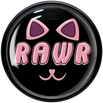 0G RAWR Kitty Cat Black Acrylic Saddle Plug Set by Onyx O