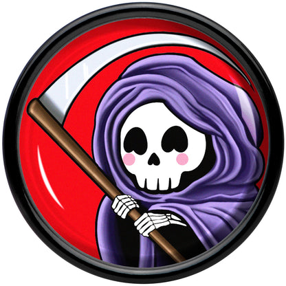 Black Acrylic Grim Reaper Double Flare Plug Set by Onyx O