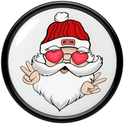 Black Acrylic Christmas Peace Love Santa Double Flare Plug Set by Onyx O