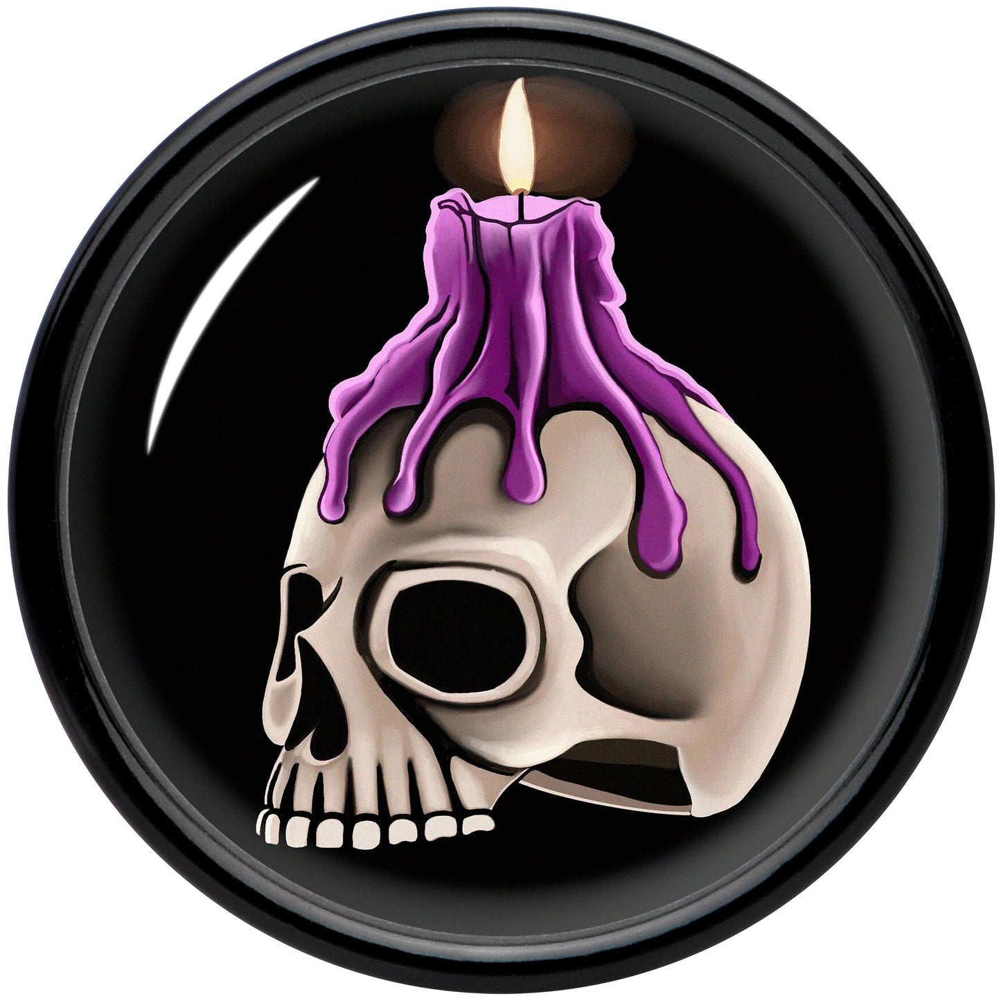 Black Acrylic Burning Skull Candle Double Flare Plug Set by Onyx O