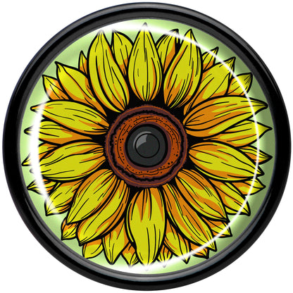 Blossom Creation Yellow Sunflower Black Acrylic Saddle Plug Set by Onyx O